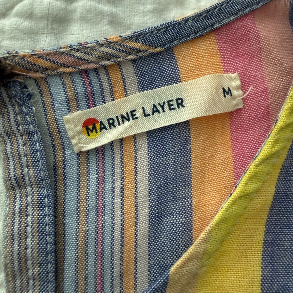Marine Layer Striped Mini Dress with Yellow and Pink - Picture 4 of 10